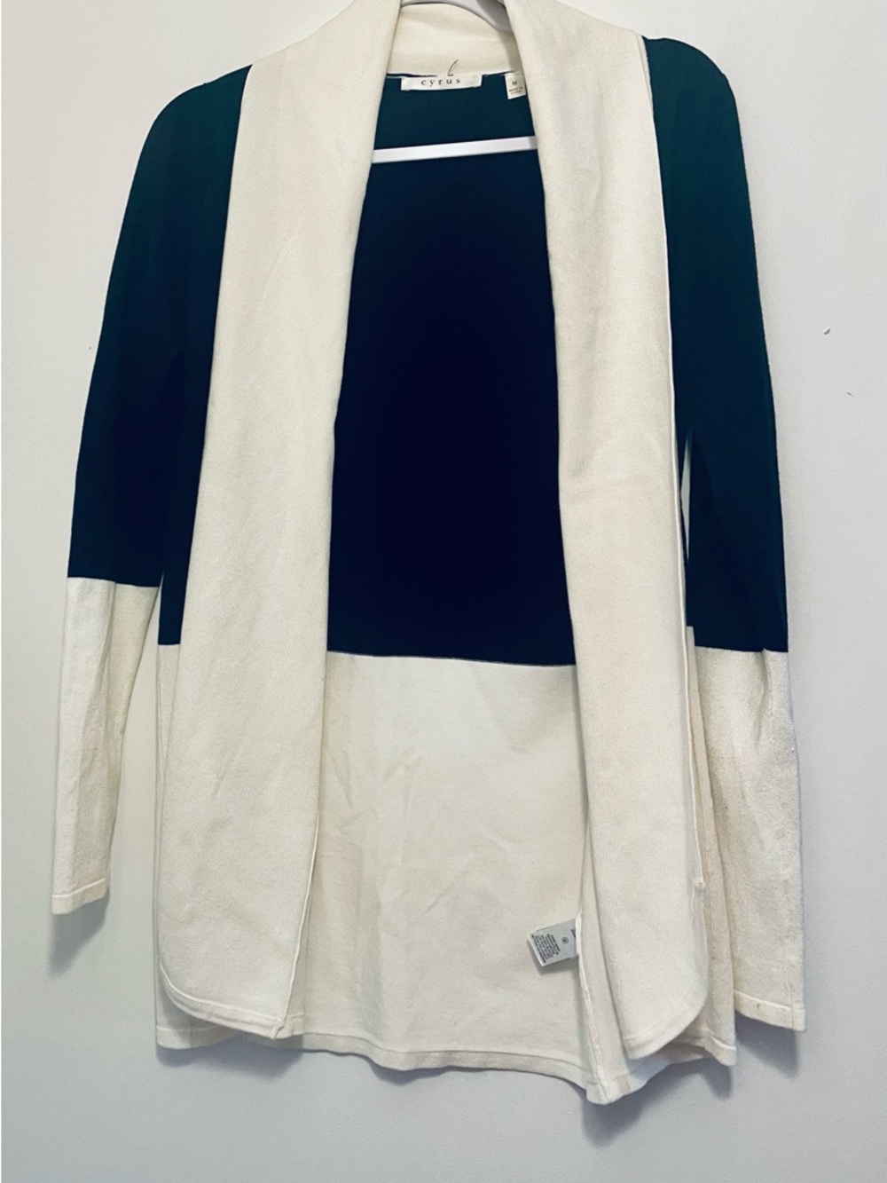 Cyrus Black & Cream Knit Open Cardigan